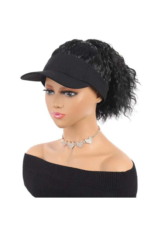 Women High Temperature Fiber Curly Ponytail Wig 12inch Adjustable Net Cap - Image 3