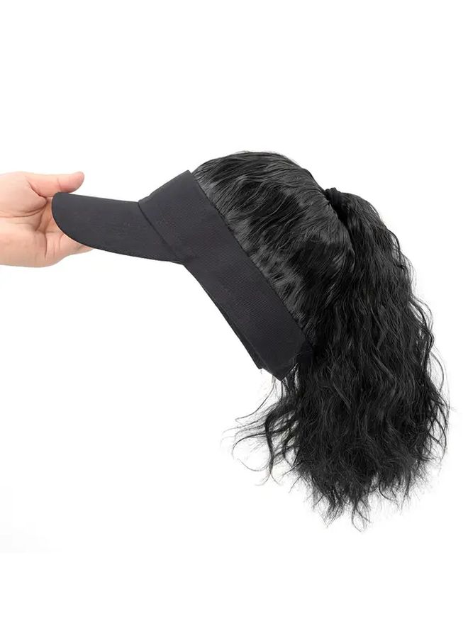Women High Temperature Fiber Curly Ponytail Wig 12inch Adjustable Net Cap - Image 1