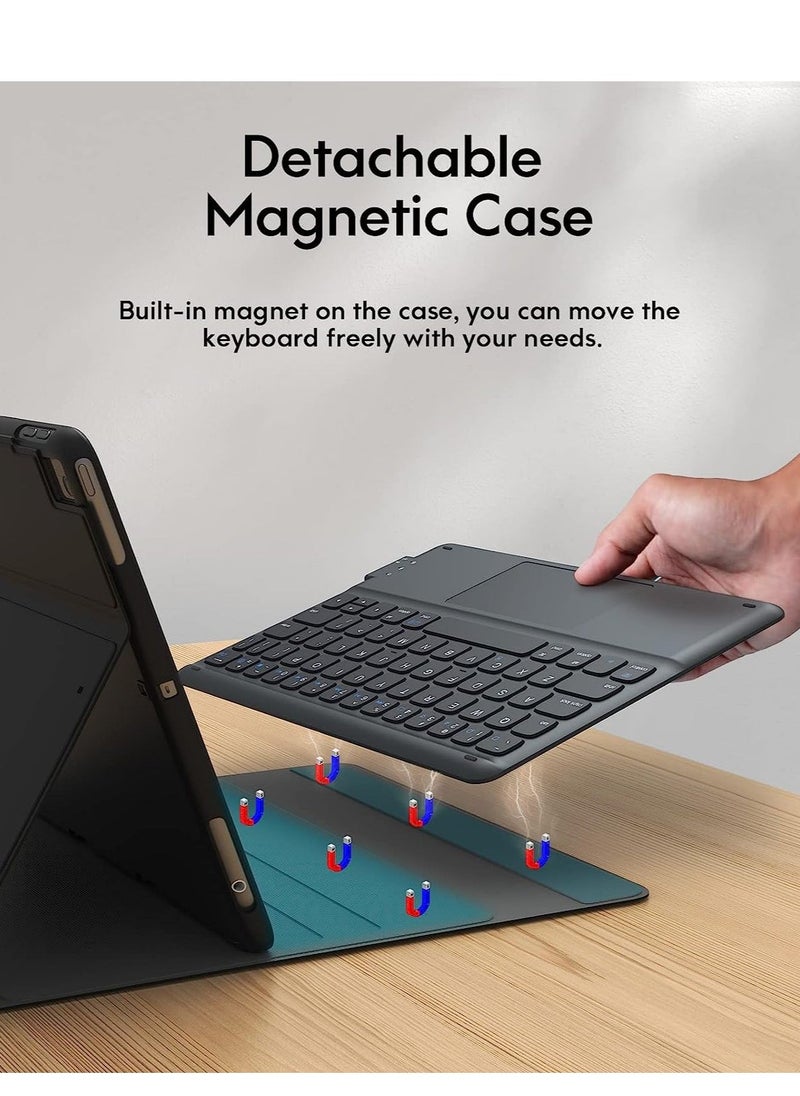 vesus ELTERAZONE iPad Keyboard 9th Generation, Keyboard for iPad 8th Generation/7th Gen 10.2 Inch, Smart Trackpad, Wireless with Pencil Holder, Flip Stand Keyboard Case for iPad 9th/8th/7th Gen 10.2â€, Black - Image 3