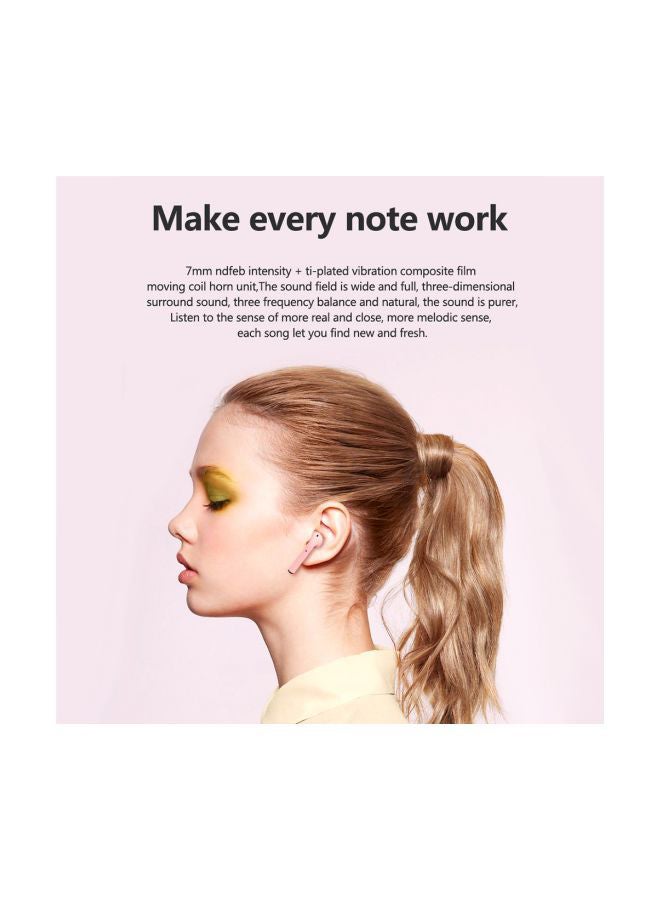 بيوينتي سماعات أذن داخلية Inpods 12 تعمل بتقنية البلوتوث مع ميكروفون وحقيبة شحن، باللون الوردي - Image 2