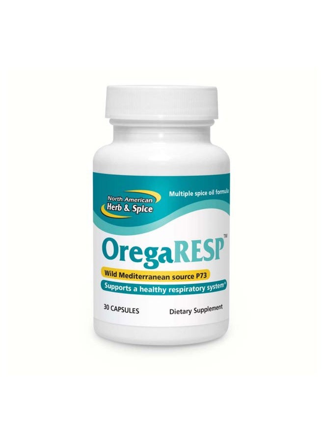 North American Herb & Spice - OregaRESP - 30 Capsules - Multiple Spice Oil Formula with Wild Mediterranean Source P73 Oregano - Healthy Respiratory System Support - Non-GMO - 30 Servings - Image 1