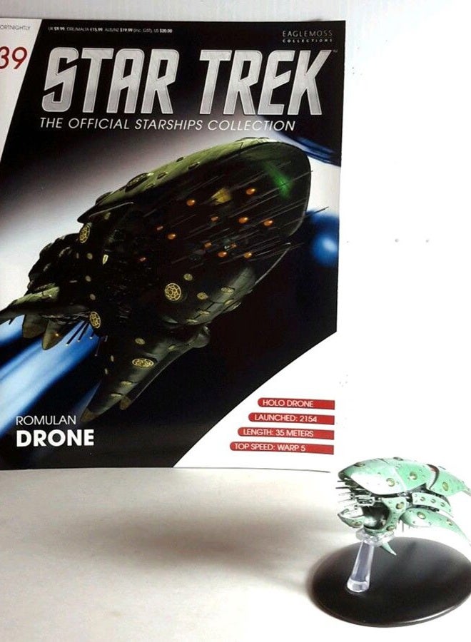 Eaglemoss #39 Star Trek Romulan Drone Die Cast Metal Ship-UK/Eaglemoss w Magazine - Image 2