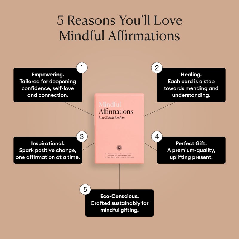 Intelligent Change 52 Mindful Affirmation Cards for Love and Relationships, Daily Words of Inspiration, Self Care Positive Affirmation Cards for Women with Stand, Gifts For Women, Mothers Day Gifts - Image 3