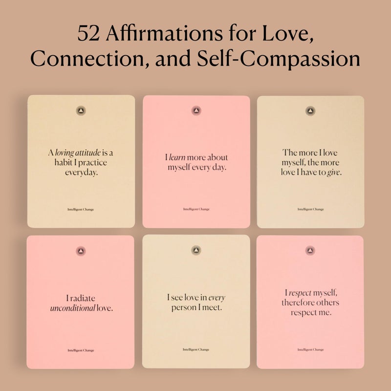 Intelligent Change 52 Mindful Affirmation Cards for Love and Relationships, Daily Words of Inspiration, Self Care Positive Affirmation Cards for Women with Stand, Gifts For Women, Mothers Day Gifts - Image 4