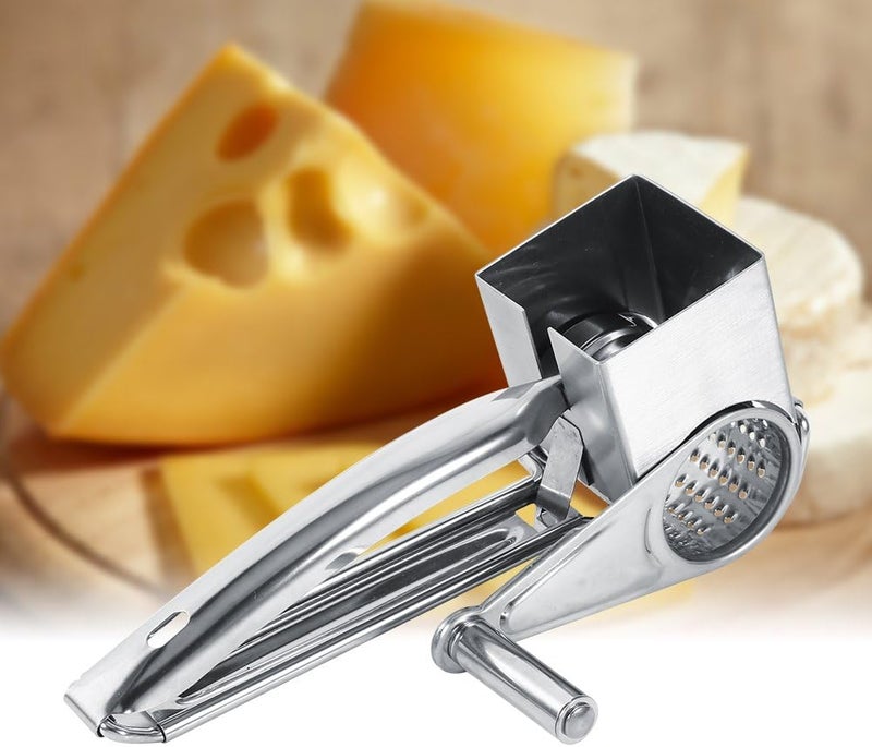klarako Cheese Grater, Multipurpose Stylish Design Kitchen Stainless Steel Rotary Cheese Grater Slice Shred Tool - Image 2