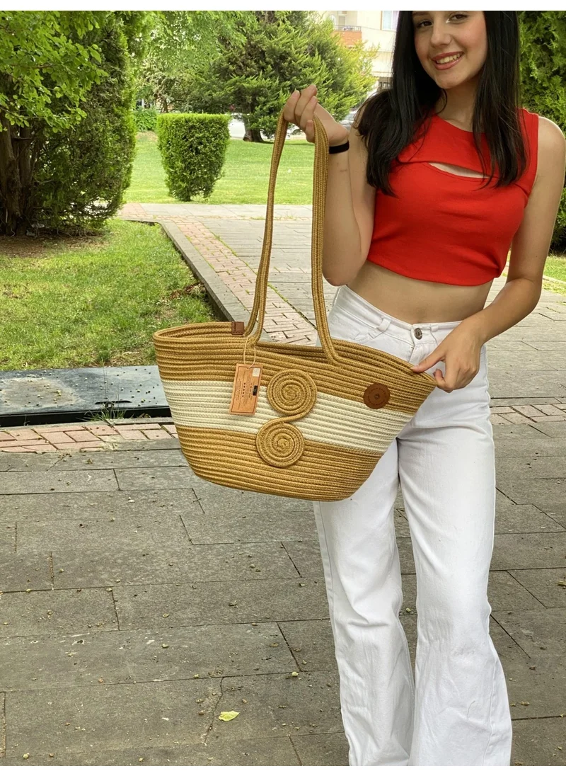 بدز ديري Jute Straw Look Handbag Beach Bag Shoulder Bag