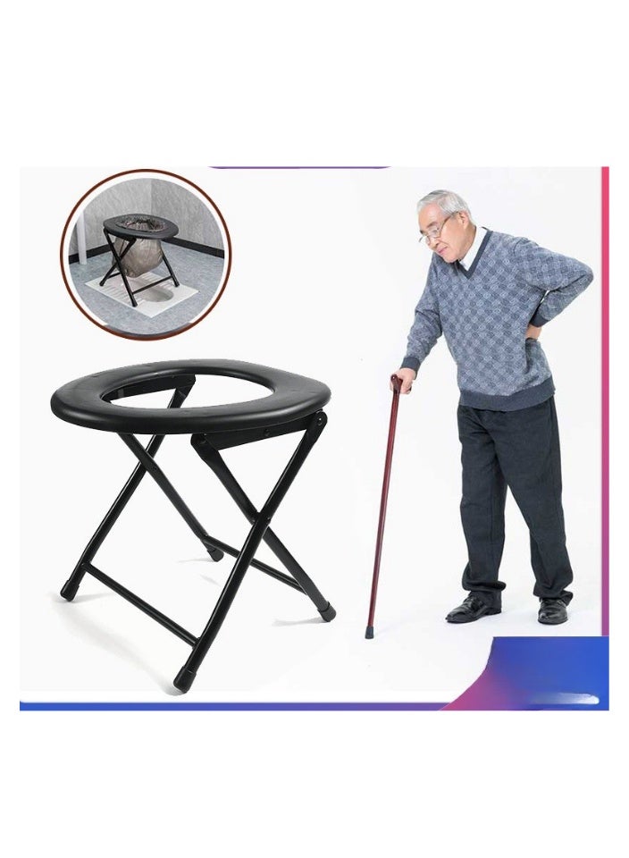 SMART HOME Portable Folding Bathroom Chair for the Elderly and the Sick – Home Toilet, Toilet Chair, Health Seat, Suitable for Home Care and Travel (50x40x40 cm) - Image 2