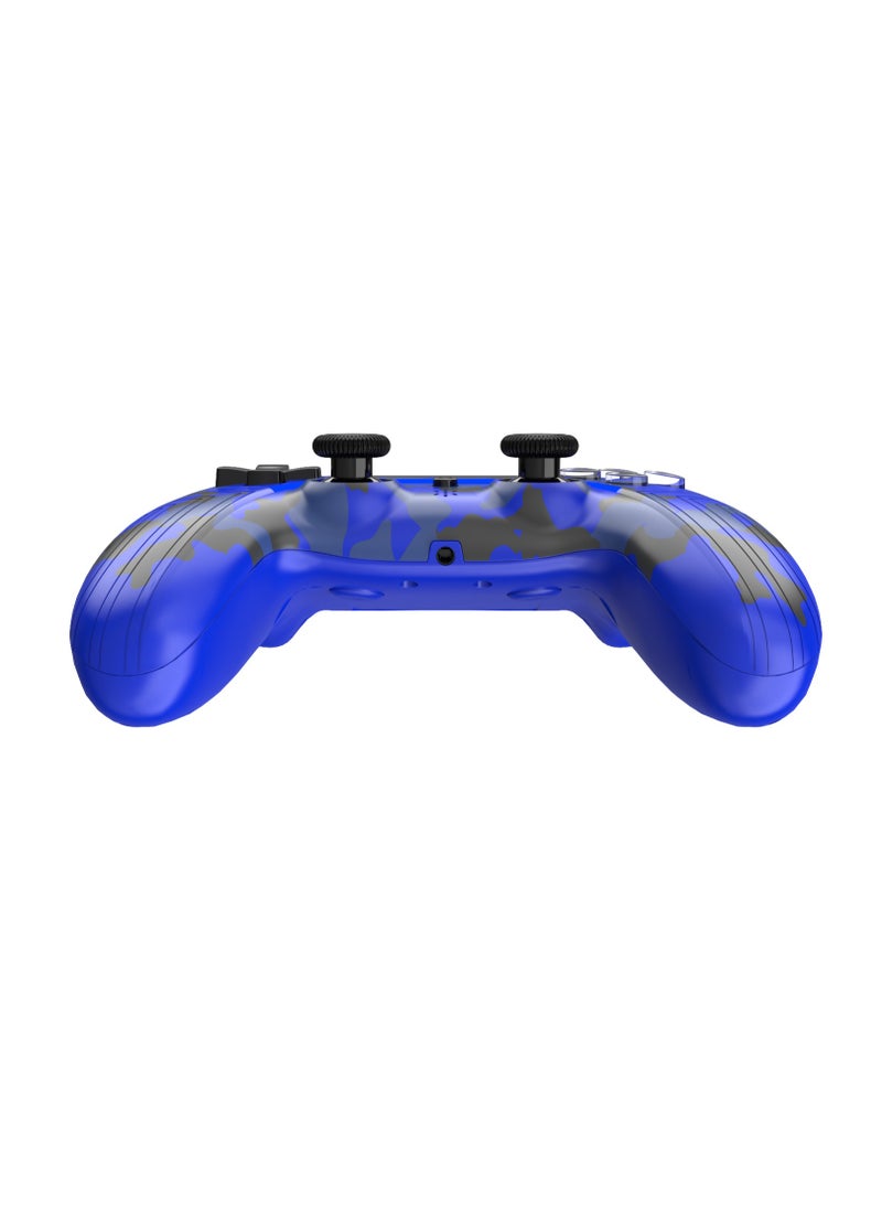 Log Electronics - Blue Camo Wireless Controller Compatible with PS4/PS4 Pro/PS4 Slim/PC/iOS 13.4/Android 10, Gaming Controller with Touchpad, Motion Sensor, Speaker, Headphone Jack, LED and Back Button - Image 1