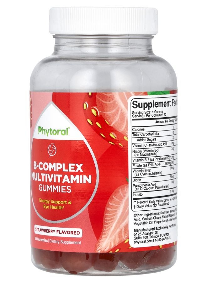 Phytoral B-Complex Multivitamin Gummies Strawberry  60 Gummies - Image 2