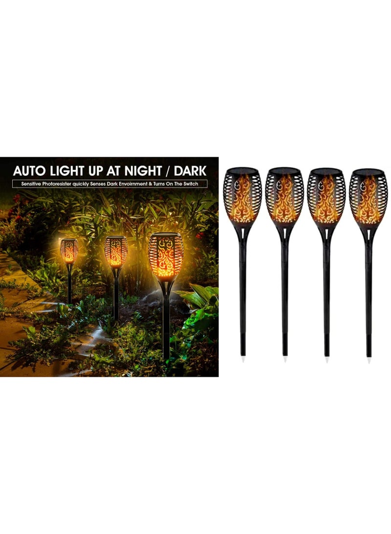 4PCS Solar Flame Led Light With Sensor Activated - Waterproof Solar Garden Lights In-Ground Landscape Lighting for Pathway, Yard, Deck, Lawn, Patio, Walkway - Image 1