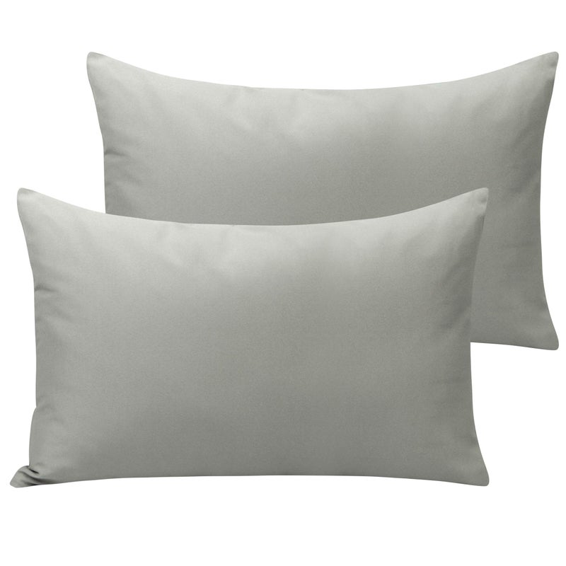 NTBAY Microfiber Toddler Pillowcases with Envelope Closure 2 Pack 100 Brushed Microfiber Super Soft Travel Kids Nursery Pillow Cases 14x20 Fits Pillows Sized 12x16 13x18 14x19 Smoke Grey