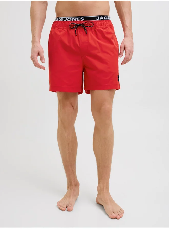 جاك اند جونز Mid Rise Regular Fit Swim Shorts