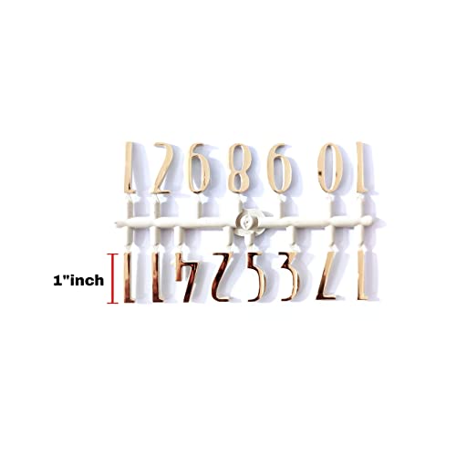 Epoxy Fusion Wall Clock Silent Movement with Numbers & Hands | Numerical Analog Clock Mechanism | Metal Hands & Numbers | DIY Clock Mechanism Kit | Gold Plain Pati Set of 1 - Image 2