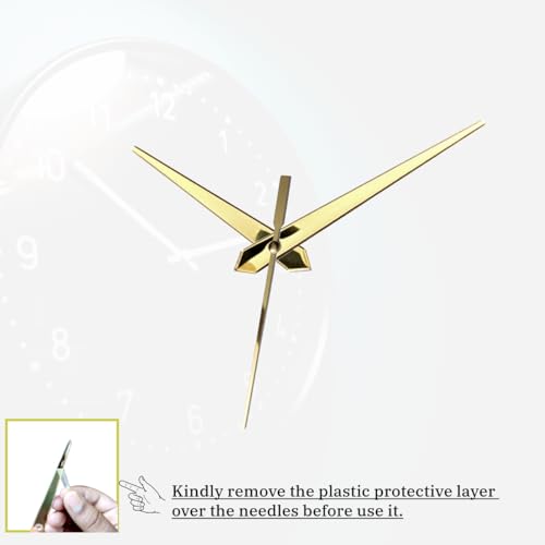 Epoxy Fusion Wall Clock Silent Movement with Numbers & Hands | Numerical Analog Clock Mechanism | Metal Hands & Numbers | DIY Clock Mechanism Kit | Gold Plain Pati Set of 1 - Image 4