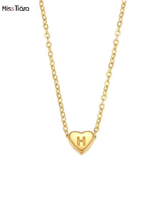 MissTiara - H Letter Heart Shape Design Chain Pendant Necklace for Girl and Women - Image 1