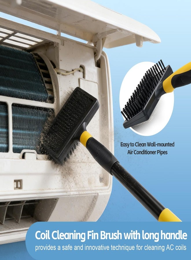KWESOR HVAC Coil Cleaning Brush, 38-81” Long Handle Cleaning Slicker Brush for Dogs& Cats, Pet Hair Removal Glove for Dog, Carpet Brush Rake for Rugs, Mats, Couch, Furniture - Image 2