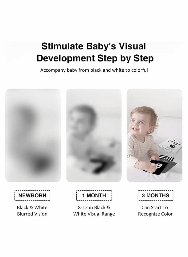 KASTWAVE Black and White Baby Intelligence Fun Letter Card Portable Set Cloth Book Early Educational Toys Perfect for Baby Shower Gift - Image 3