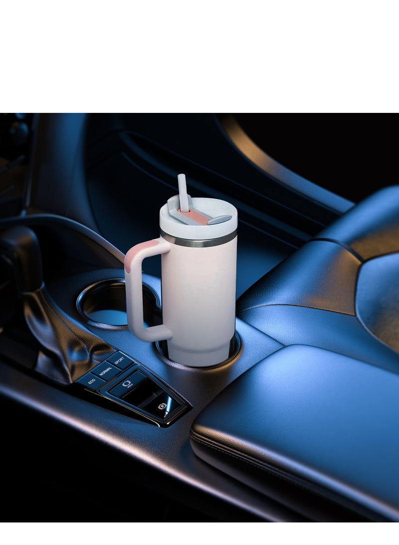 ROEIEIS Tumbler 40 oz with Handle and Straw Lid, 1200mlStainless Steel Vacuum Insulated Tumblers, Reusable Travel Water Bottle, Large Capacity Car Cupfor Water, Iced Tea, Coffee, Smoothie, Matcha Cream - Image 3