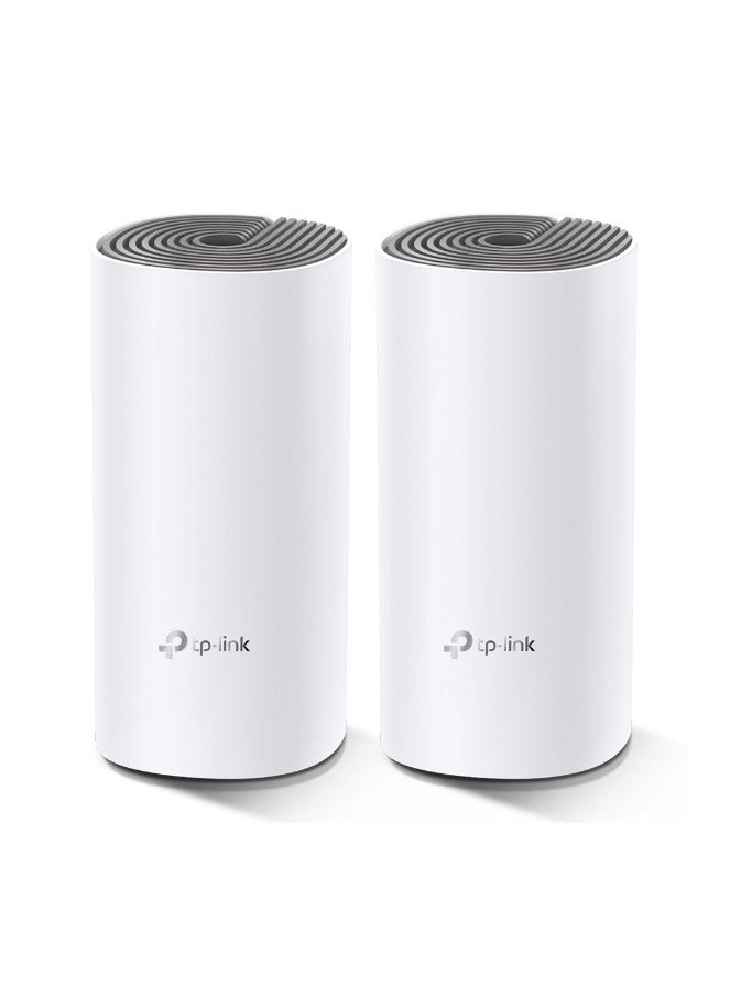 تي بي لينك نظام واي فاي ميسح المنزل الكامل TP-Link Deco E4 (عبوة 2) ، سلس وسريع (AC1200) للمنزل الكبير ، يعمل مع أمازون إيكو / أليكسا ، بديل لجهاز التوجيه ومعزز الواي فاي ، تحكم الوالدين - Image 1