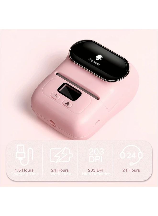 Phomemo M110 Pink Portable Wireless Thermal Label Printer With 100 Labels - Image 4