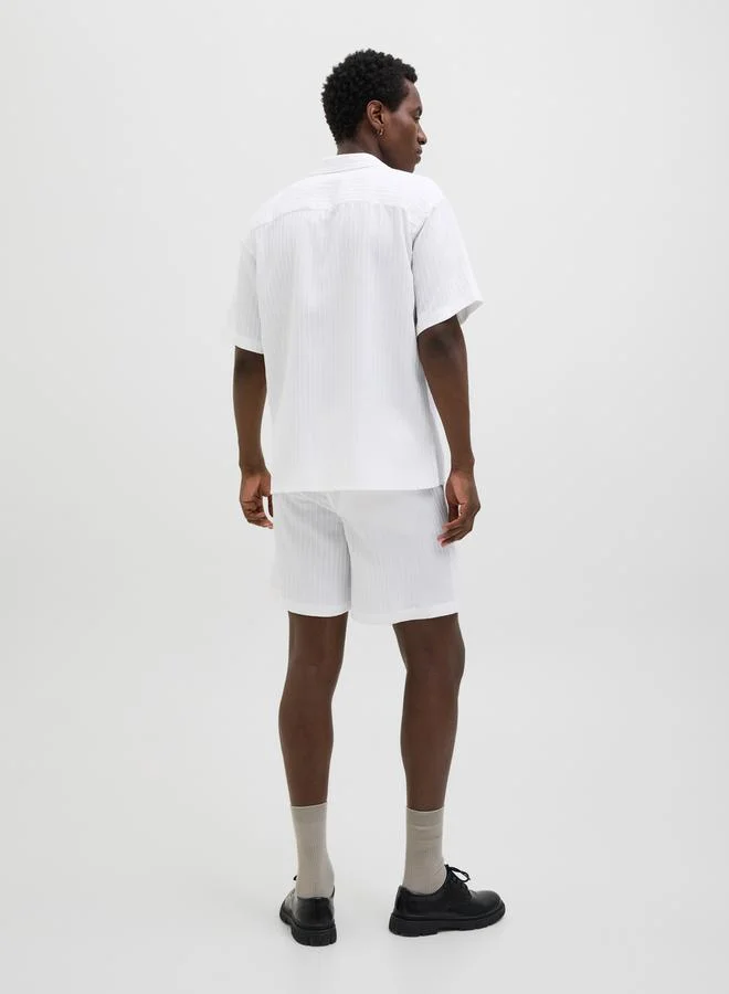 JACK & JONES Textured Regular Fit Resorts Collar Shirt