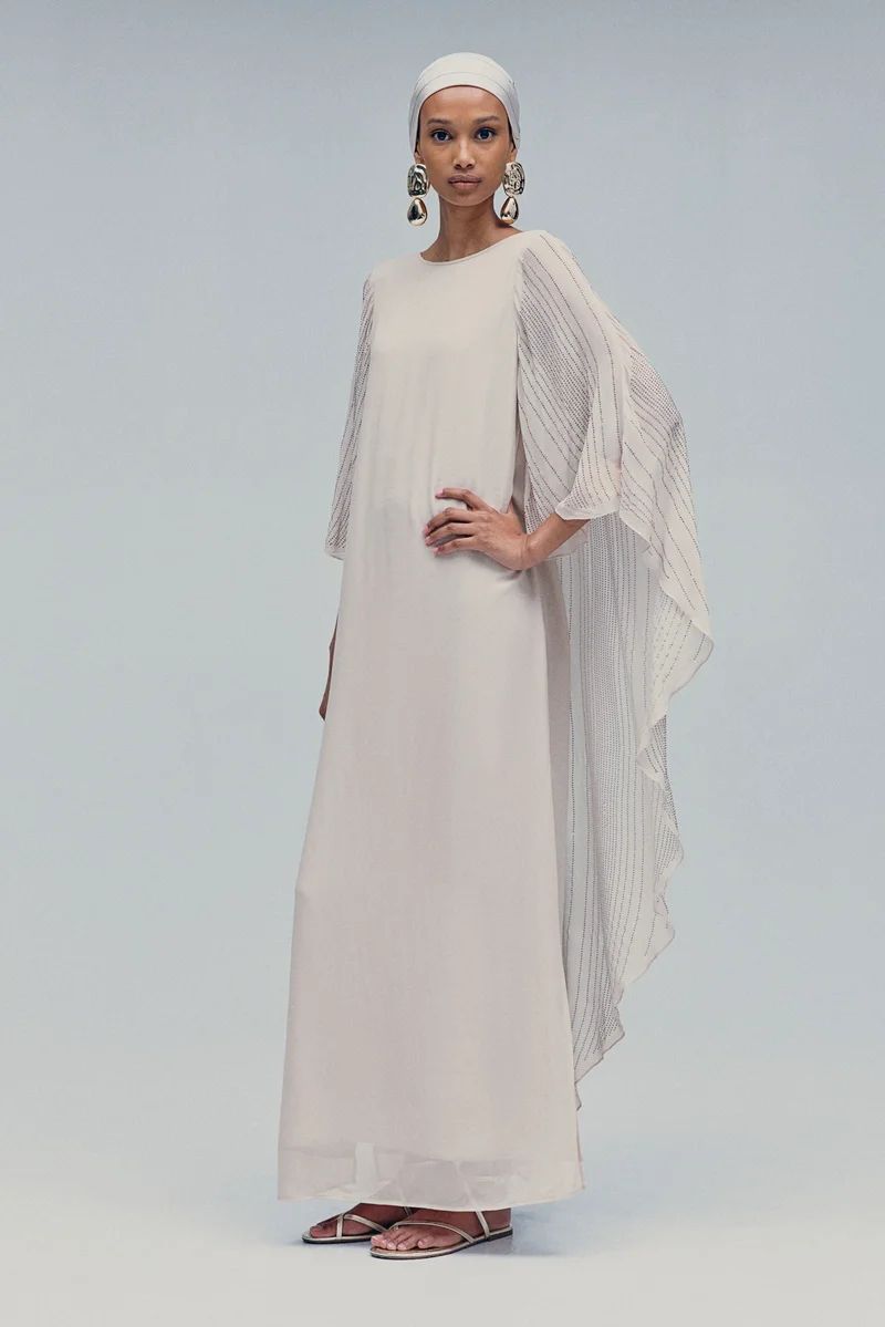 H&M Rhinestone-embellished cape dress