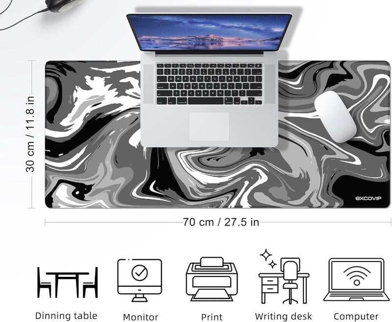 excovip Large Gaming Mouse Pad,Anti-Skid Mousepad Large Keyboard Mouse Pad Desk Mat With Stitched Edges (700X300Mm, Grey&Black) 0072 - Image 5