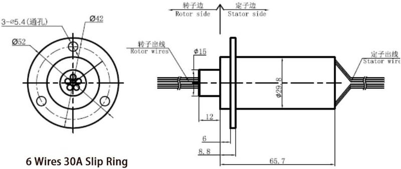Taidacent 6 Wire & 12 Wire 2A to 30A Slip Ring Collector Rotary Electrical Contact Joint Connector - Image 2