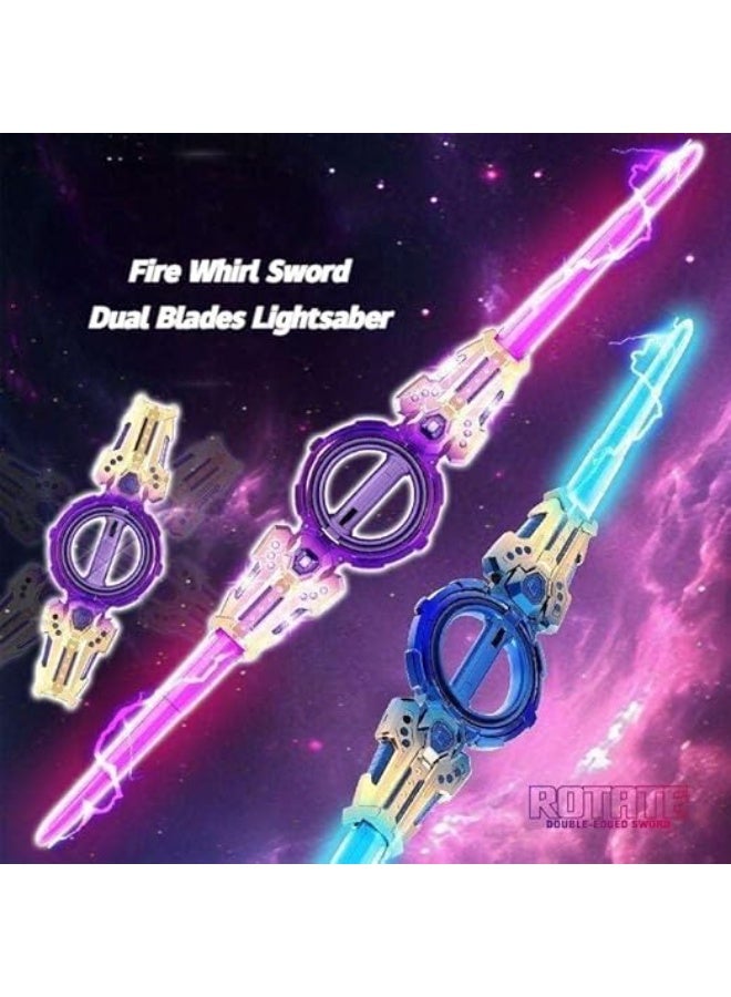 Dual Blades Lightsaber Toy, Fire Whirl Double-Edged Sword with Colorful Flashing Mode - Image 2