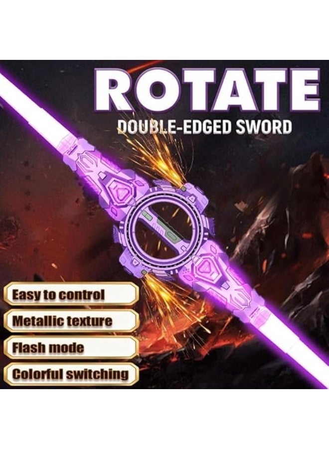Dual Blades Lightsaber Toy, Fire Whirl Double-Edged Sword with Colorful Flashing Mode - Image 3