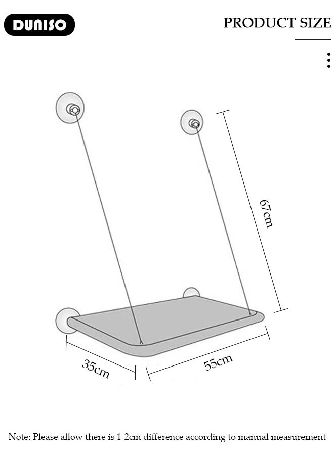 DUNISO - Cat Window Perch, Breathable Cat Window Hammock with 4 Strong Suction Cups, Foldable Cat Beds for Indoor Cats, Large Cats Window Seat Windowsill Safety with Sturdy Metal Frame Soft Cover, Space Saving Bed Shelf for Cats - Image 1