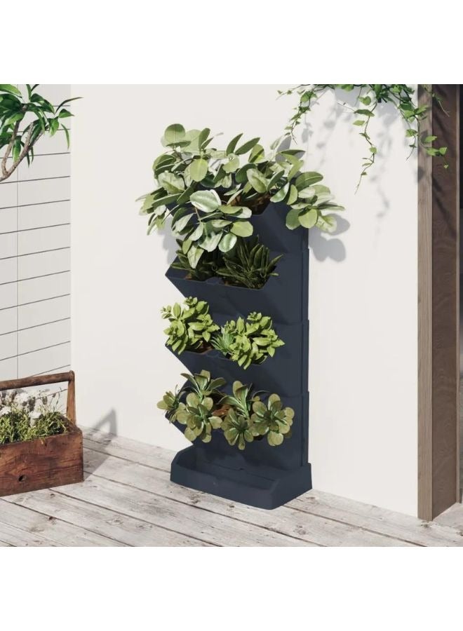 vidaxl vidaXL Vertical Garden Plant Set 4 pcs Anthracite Polypropylene - Image 1