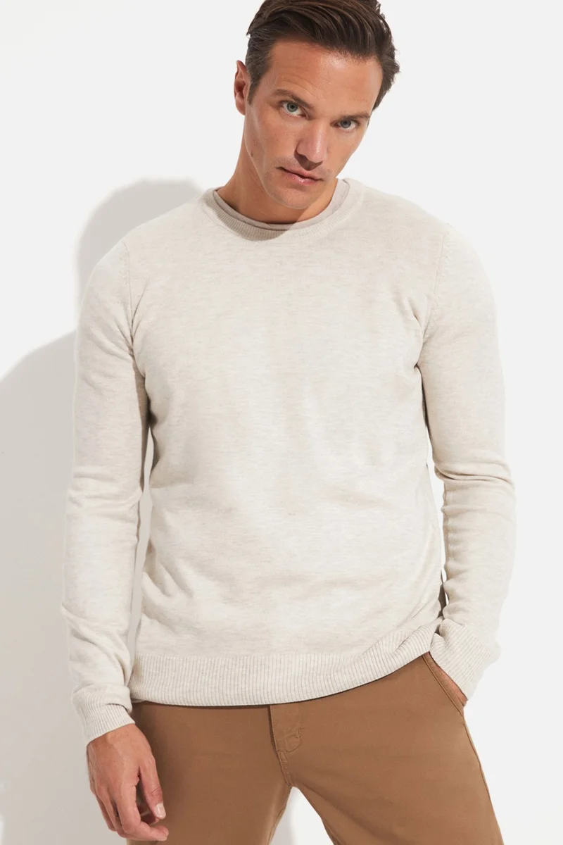 JUNE Men's Regular Fit Crew Neck Knitwear Sweater