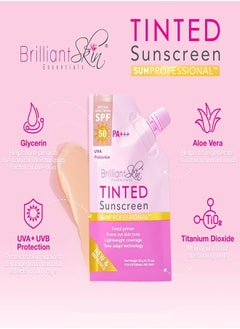 Brilliant Skin Tinted Sunscreen SPF 50 with Facial Primer and Tone Adapt Technology, UVA/UVB Protection, Natural-Looking Tint with Broad-Spectrum Coverage, Hydrates Skin, Lightweight Formula, 20g.  - Image 3