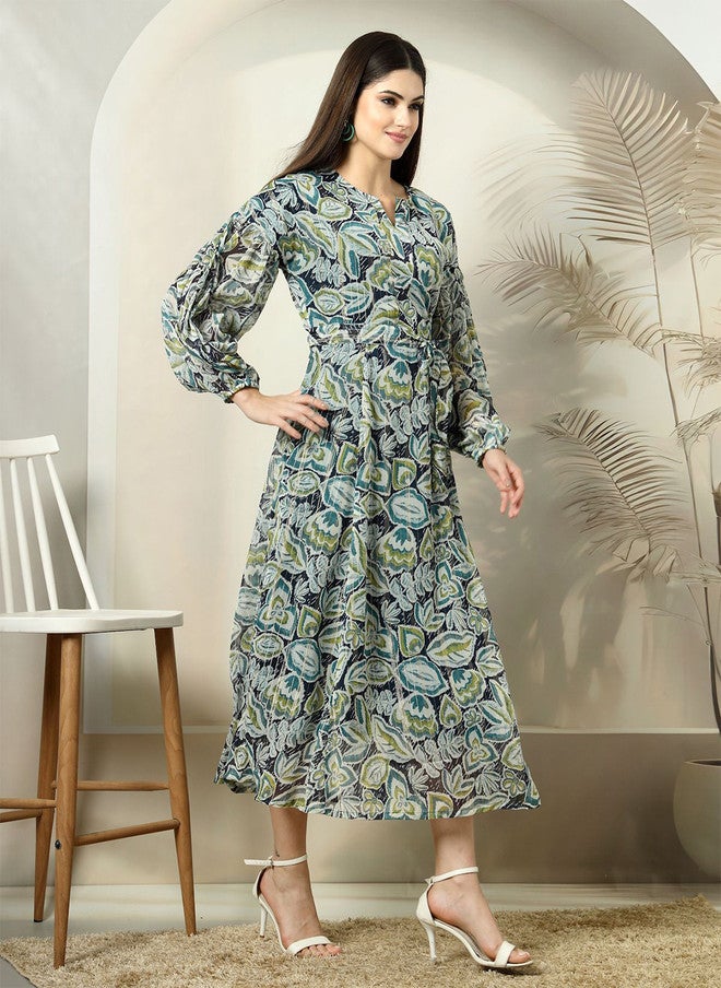 PlusS Floral Printed Maxi Dress for Women - Image 3