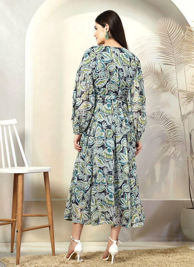 PlusS Floral Printed Maxi Dress for Women - Image 5