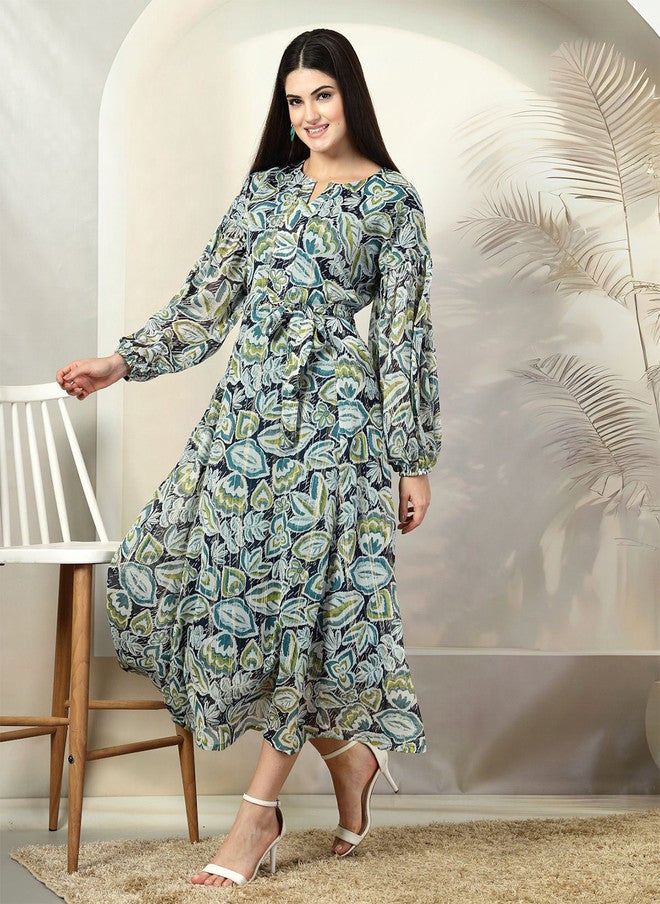PlusS Floral Printed Maxi Dress for Women - Image 4