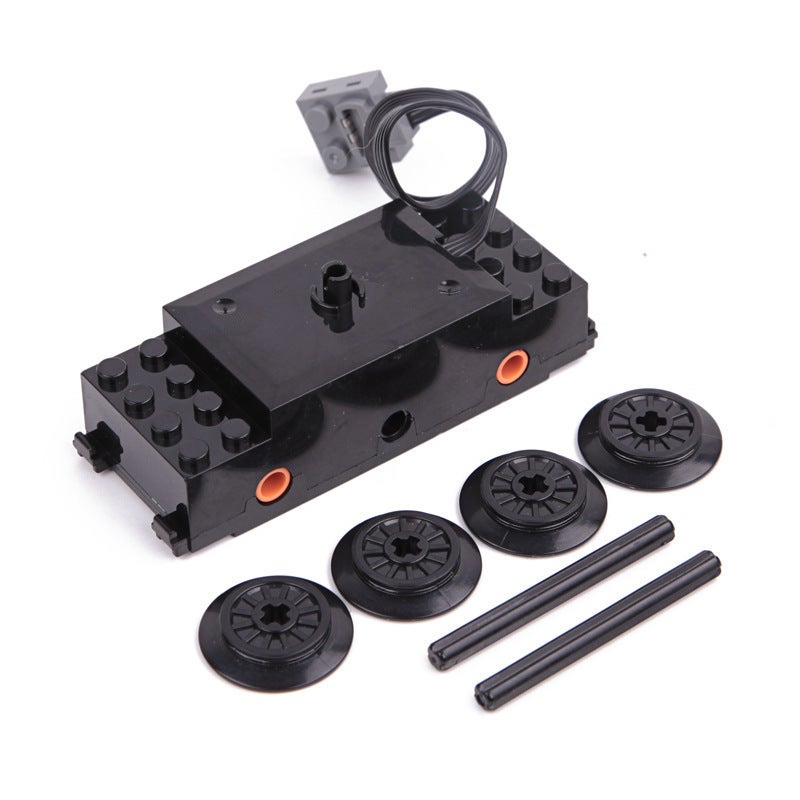 Cross-border MOC modification kit city series electric remote control freight train train assembly building blocks(Train motor wheel) - Image 1