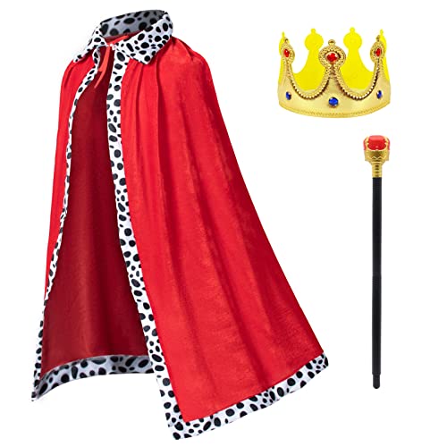 TOGROP King Costume For Aldult Robe Crown Scepter Set Mens Royal Prince Cape Dress Up Cosplay - Image 3