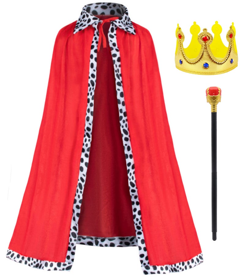 TOGROP King Costume For Aldult Robe Crown Scepter Set Mens Royal Prince Cape Dress Up Cosplay - Image 1