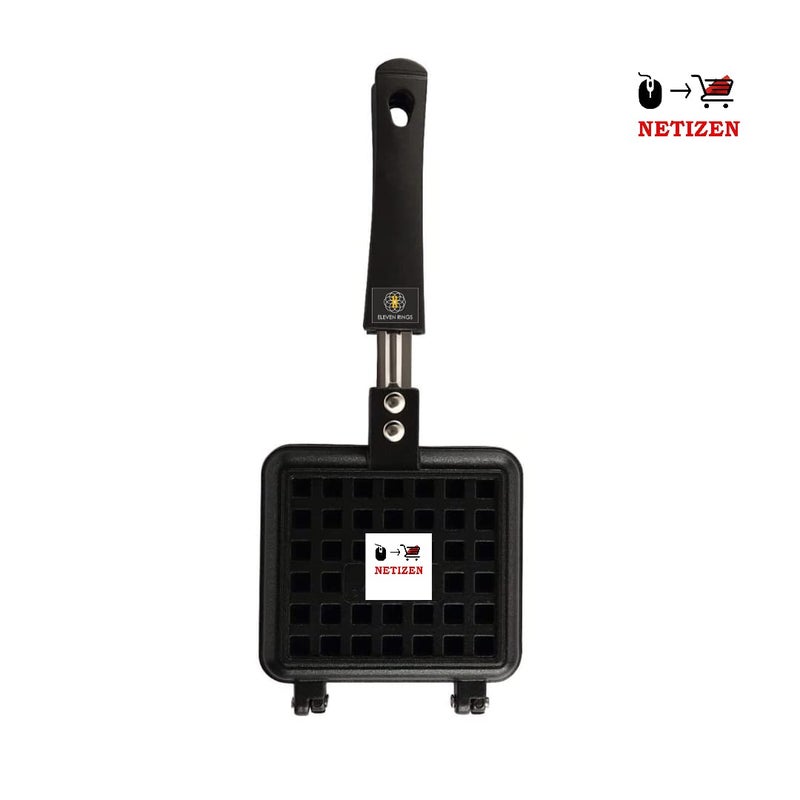 NETIZEN Non Stick Non Electric Cast Iron Waffle Maker for Home mini waffle maker mini waffle maker for home waffle maker gas Black Pack of 1 Waffle Maker - Image 4