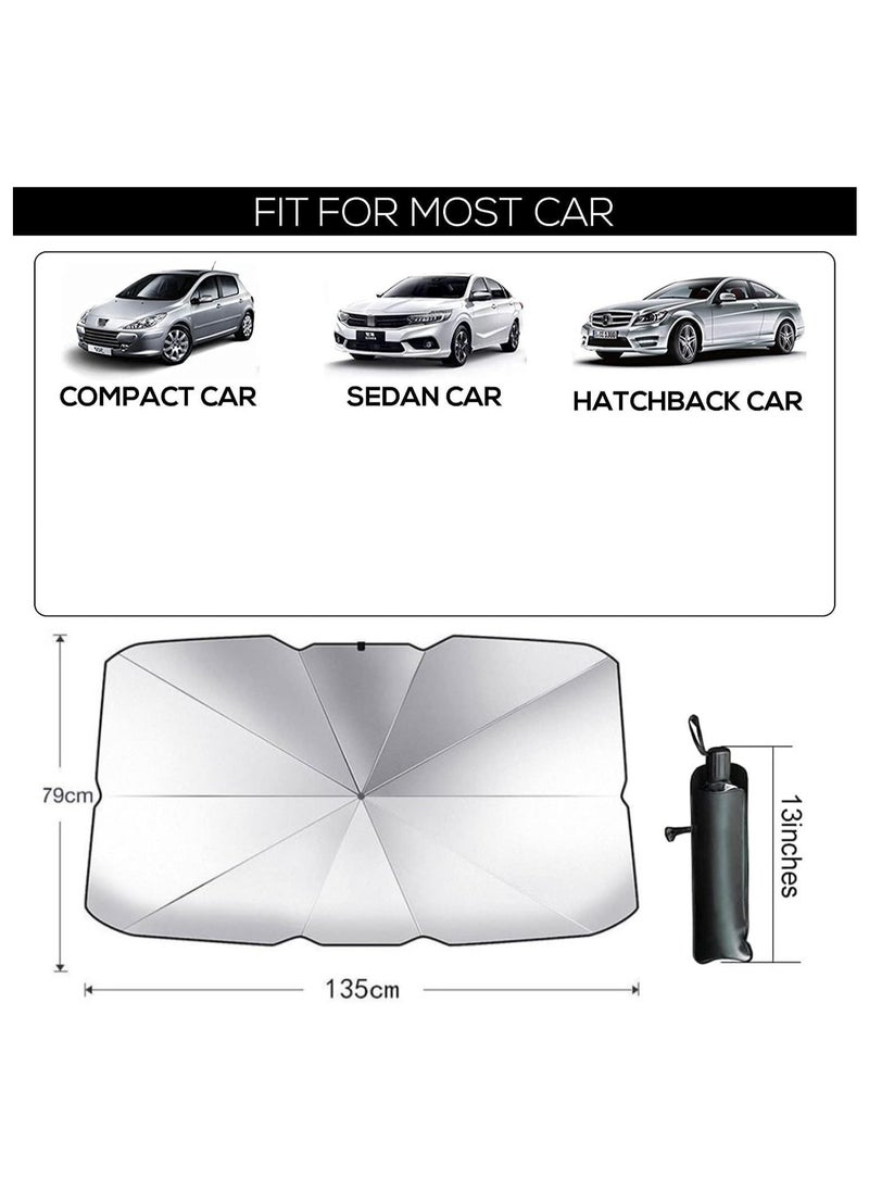 Gravity Car Windshield Sun Shade Foldable Umbrella Reflective Sunshade for Vehicle Blocks UV Rays and Heat, Sun Visor Protector to Keep Your Vehicle Cool, Fits Front Windshields of Various Size - Image 4