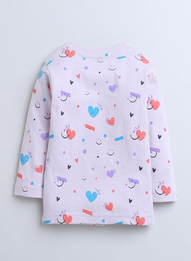 BUMZEE Lavender Baby Girls Full Sleeves Jabla & Pyjama Set Age - 0-3 Months (Peb9117B-lvd) - Image 3