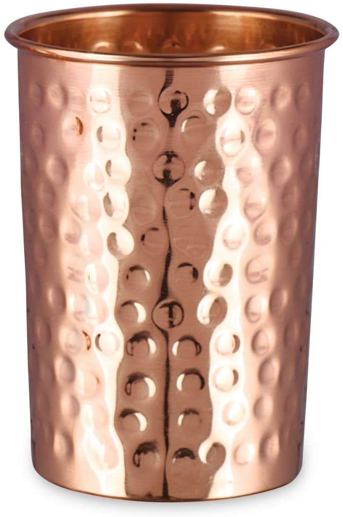 Ukal Ukal Pure Copper Hammered TumblersGlasses Perfect Drinking Experience Pack of 100 Capacity 250ml  - Image 2