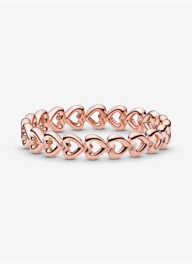 PANDORA 14k Rose gold-plated heart ring, Size 60  - Image 5
