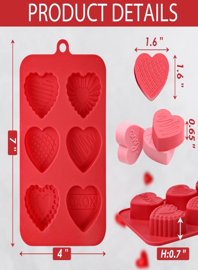 وي بيك قالب شوكولاتة على شكل قلب من ويبيك، 6 تجاويف، عبوة من قطعتين، قوالب سيليكون على شكل قلوب للمحادثة، مثالية للحلويات ذات الطابع الرومانسي، الكب كيك، الشوكولاتة، الحلوى، مكعبات الثلج، مرن وغير لاصق - Image 3