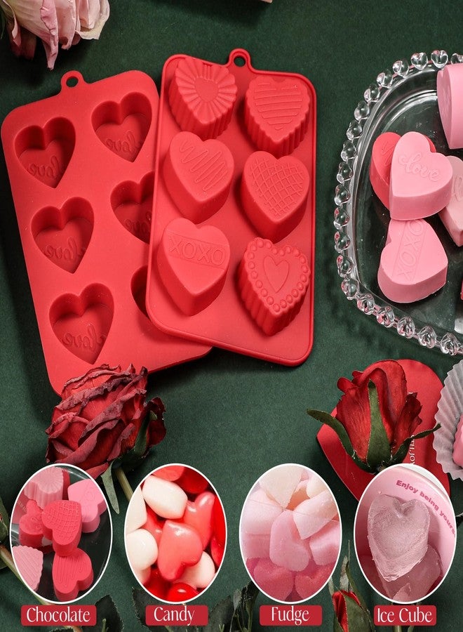 وي بيك قالب شوكولاتة على شكل قلب من ويبيك، 6 تجاويف، عبوة من قطعتين، قوالب سيليكون على شكل قلوب للمحادثة، مثالية للحلويات ذات الطابع الرومانسي، الكب كيك، الشوكولاتة، الحلوى، مكعبات الثلج، مرن وغير لاصق - Image 2
