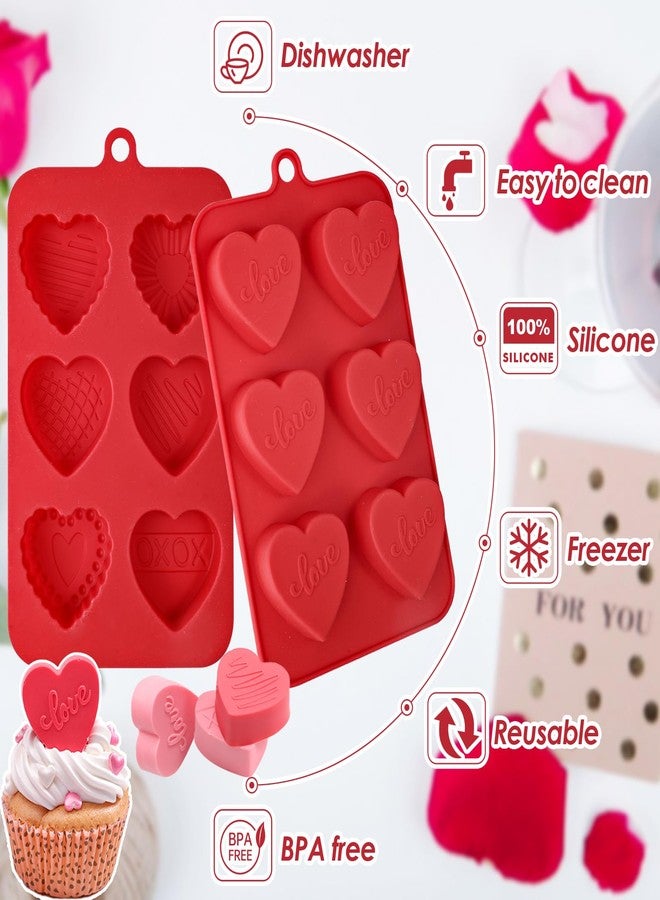 وي بيك قالب شوكولاتة على شكل قلب من ويبيك، 6 تجاويف، عبوة من قطعتين، قوالب سيليكون على شكل قلوب للمحادثة، مثالية للحلويات ذات الطابع الرومانسي، الكب كيك، الشوكولاتة، الحلوى، مكعبات الثلج، مرن وغير لاصق - Image 5