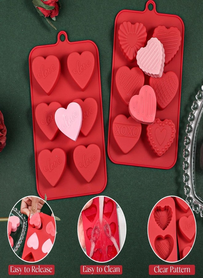 وي بيك قالب شوكولاتة على شكل قلب من ويبيك، 6 تجاويف، عبوة من قطعتين، قوالب سيليكون على شكل قلوب للمحادثة، مثالية للحلويات ذات الطابع الرومانسي، الكب كيك، الشوكولاتة، الحلوى، مكعبات الثلج، مرن وغير لاصق - Image 4