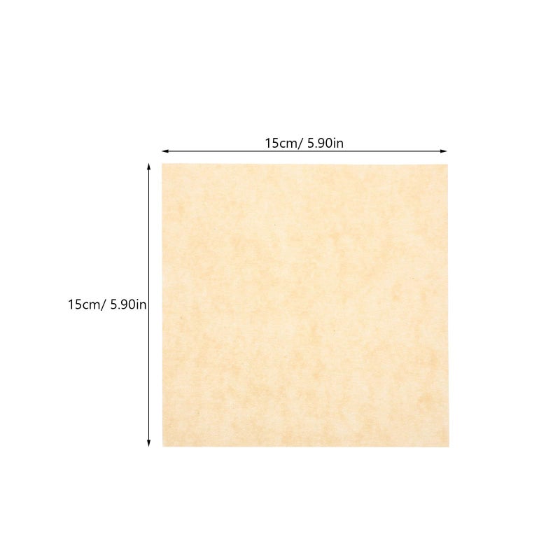 Luxshiny Oil Absorbing Parchment Paper 15x15cm 500 Sheets Natural Kraft Paper Heat Resistant Nonstick Greaseproof Baking Liners For Kitchen Cooking And Fried Food Wrapping - Image 3